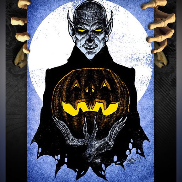 Set of 2 - 13x19 signed originals - Frankenstein & Nosferatu Halloween Art Decor - Picture 2 of 2